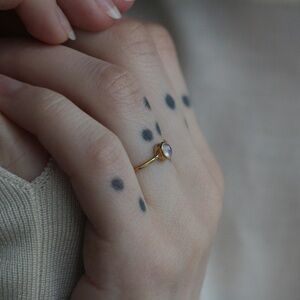 Leah Alexandra Petite Oval Moonstone Ring